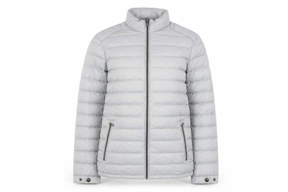 Front view of Marks & Spencer Women’s Grey Puffer Jacket Small Quilted Down Coat