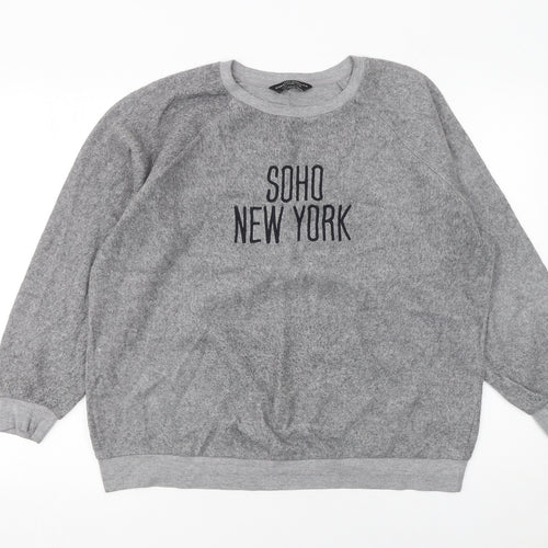 Dorothy Perkins Women’s Grey Pullover Sweatshirt UK 16 SOHO NEW YORK