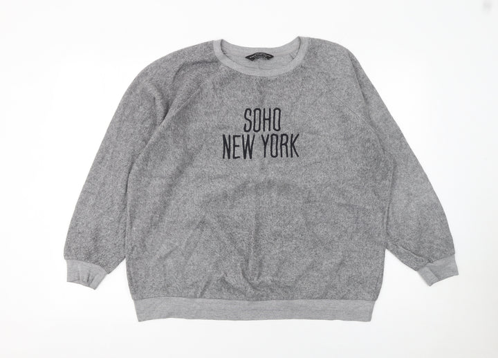 Dorothy Perkins Women’s Grey Pullover Sweatshirt UK 16 SOHO NEW YORK