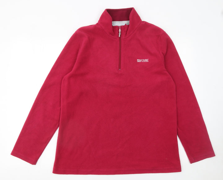 Regatta Women’s Red Fleece 1/4 Zip Pullover Sweatshirt UK 14