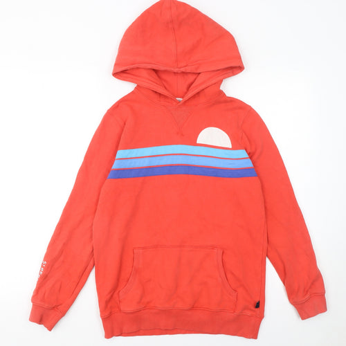 St. Bert's Girls Red Pullover Hoodie 11-12 Years Cotton Graphic Sweatshirt