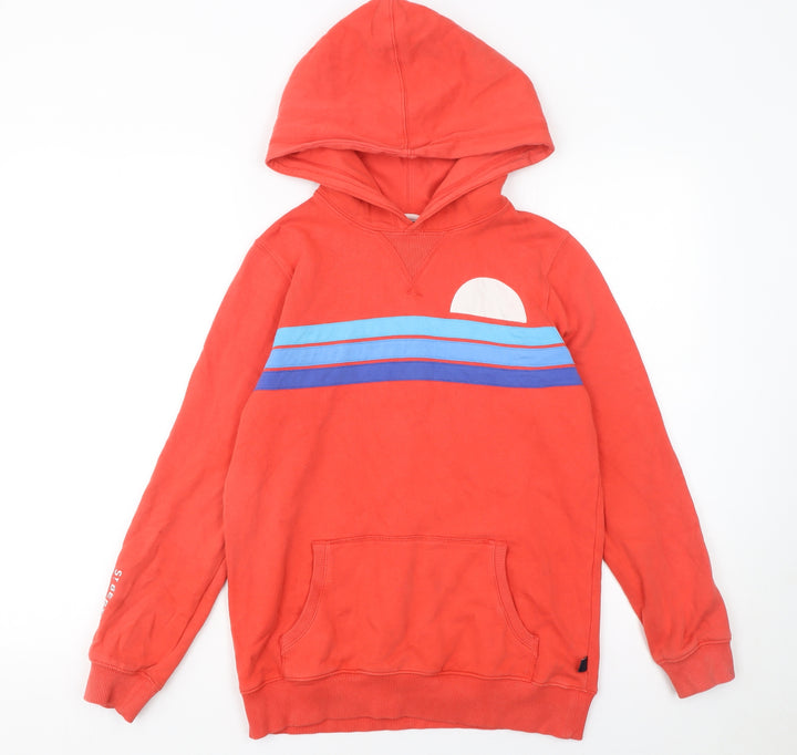 St. Bert's Girls Red Pullover Hoodie 11-12 Years Cotton Graphic Sweatshirt