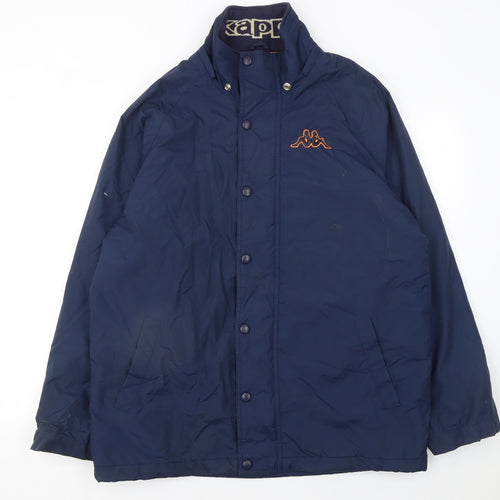 Kappa Men's Blue Nylon Lined Mid-Length Sports Jacket Size M