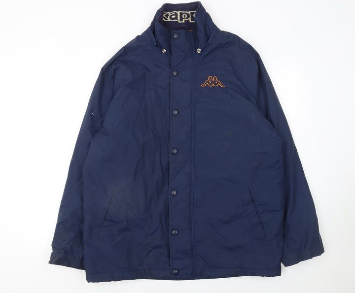 Kappa Men's Blue Nylon Lined Mid-Length Sports Jacket Size M