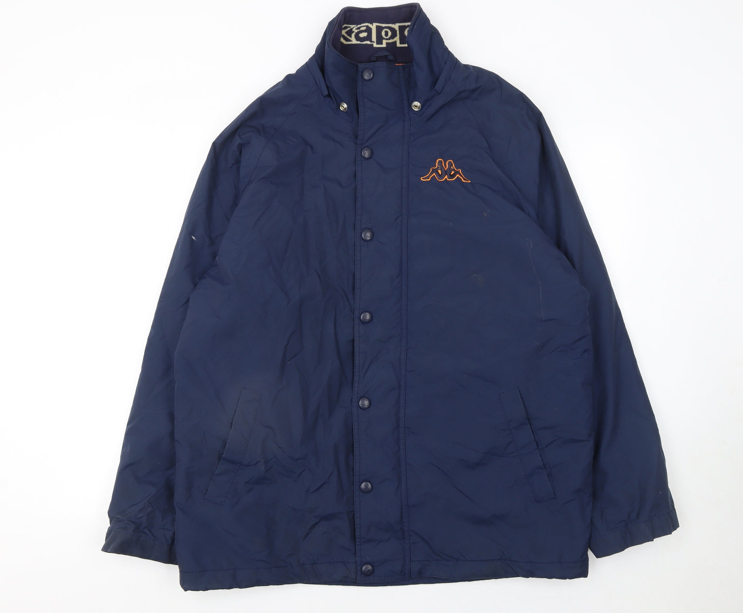 Kappa Men's Blue Nylon Lined Mid-Length Sports Jacket Size M