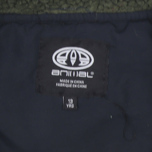 Animal Boys Green Fleece Bodywarmer Gilet 13 Years Full Zip Outdoor Vest