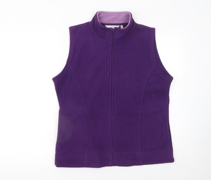 EWM Womens Purple Fleece Zip Waistcoat Bodywarmer Size 14