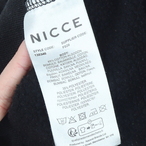 Nicce Men's Black XS Pullover Hoodie Embroidered Logo