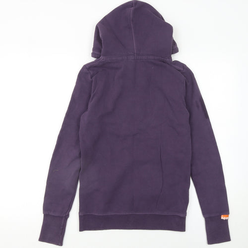 Superdry Women's Purple Pullover Hoodie XS Cotton Blend Graphic