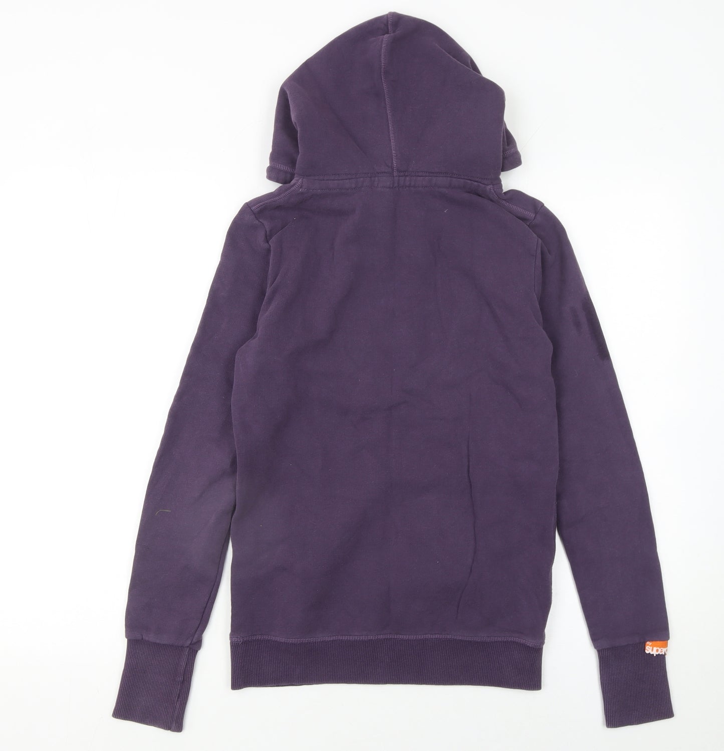 Superdry Women's Purple Pullover Hoodie XS Cotton Blend Graphic
