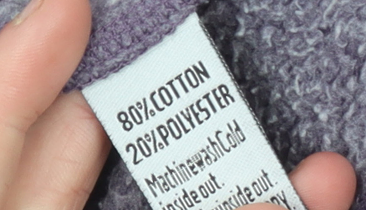Superdry Women's Purple Pullover Hoodie XS Cotton Blend Graphic