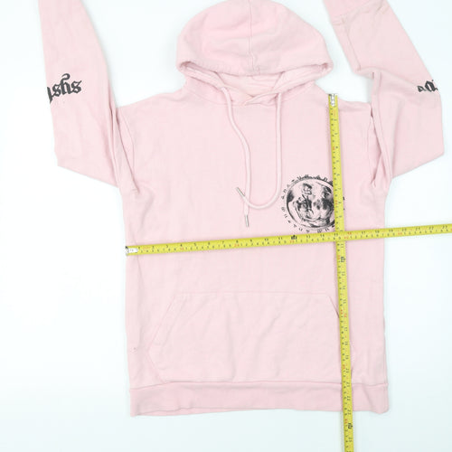 SYSTVM Womens Pink Graphic Pullover Hoodie Size S Cotton Blend