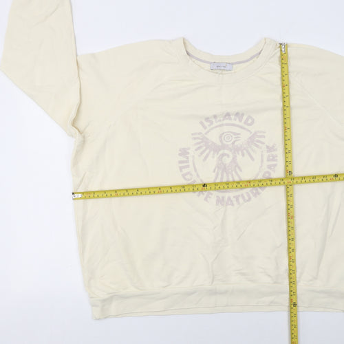 Marks and Spencer Women Beige Island Wildlife Nature Park Cotton Sweatshirt Size 22