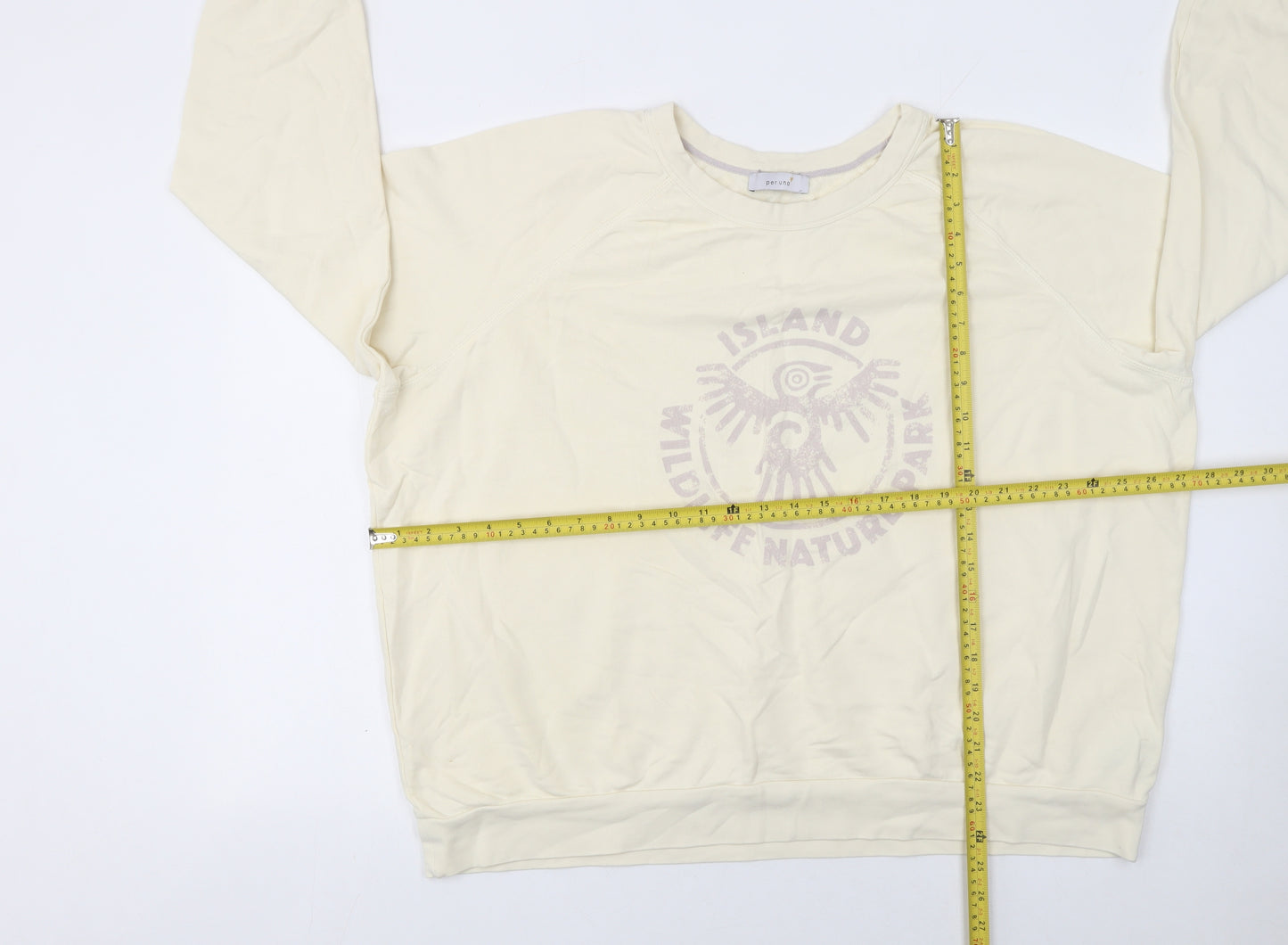 Marks and Spencer Women Beige Island Wildlife Nature Park Cotton Sweatshirt Size 22