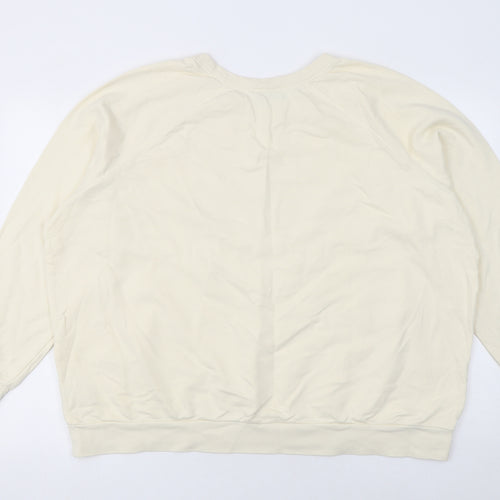 Marks and Spencer Women Beige Island Wildlife Nature Park Cotton Sweatshirt Size 22