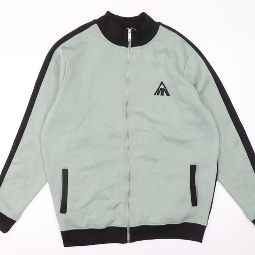 boohooMAN Men’s Green Full Zip Sweatshirt M Regular Fit