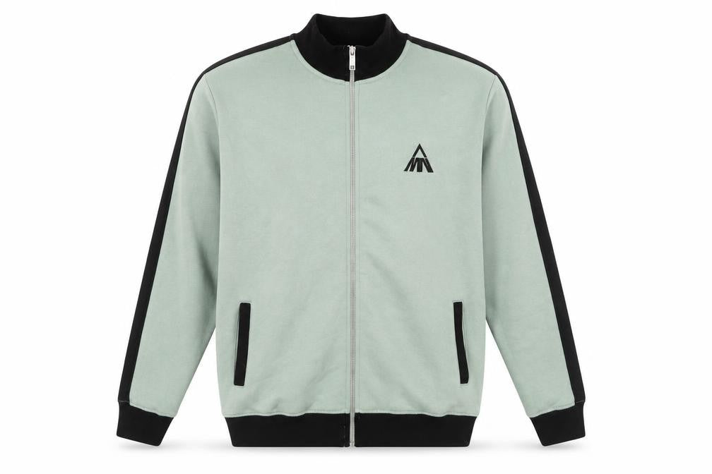 Front view of boohooMAN Men’s Green Full Zip Sweatshirt M Regular Fit