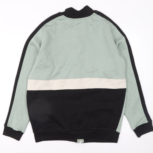 boohooMAN Men’s Green Full Zip Sweatshirt M Regular Fit