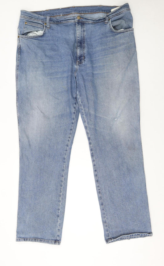 Wrangler Men's Blue Regular Fit Straight Denim Jeans W44 L32