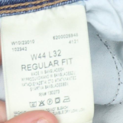 Wrangler Men's Blue Regular Fit Straight Denim Jeans W44 L32