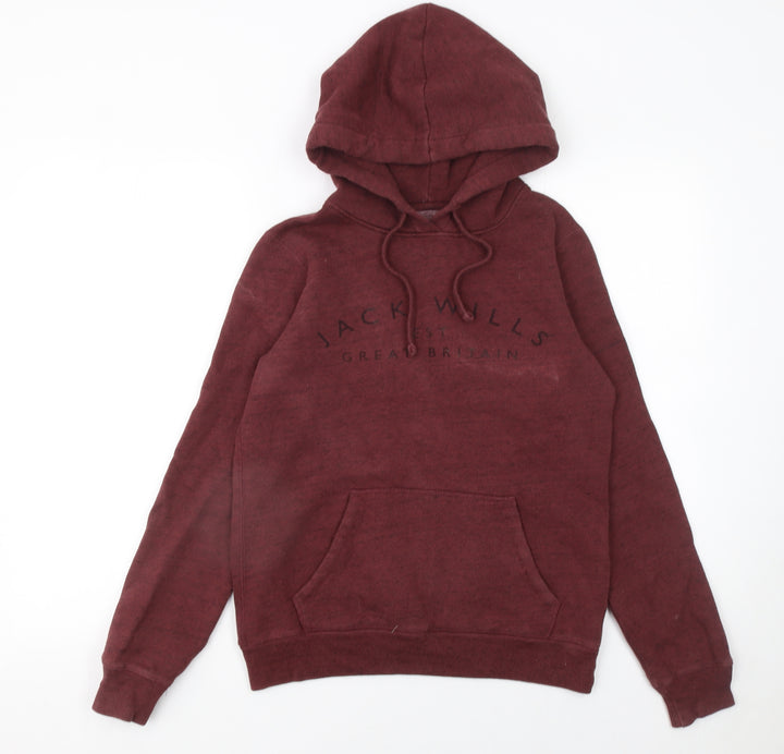 Jack Wills Womens Burgundy Hoodie UK 8 Pullover Cotton Blend Casual