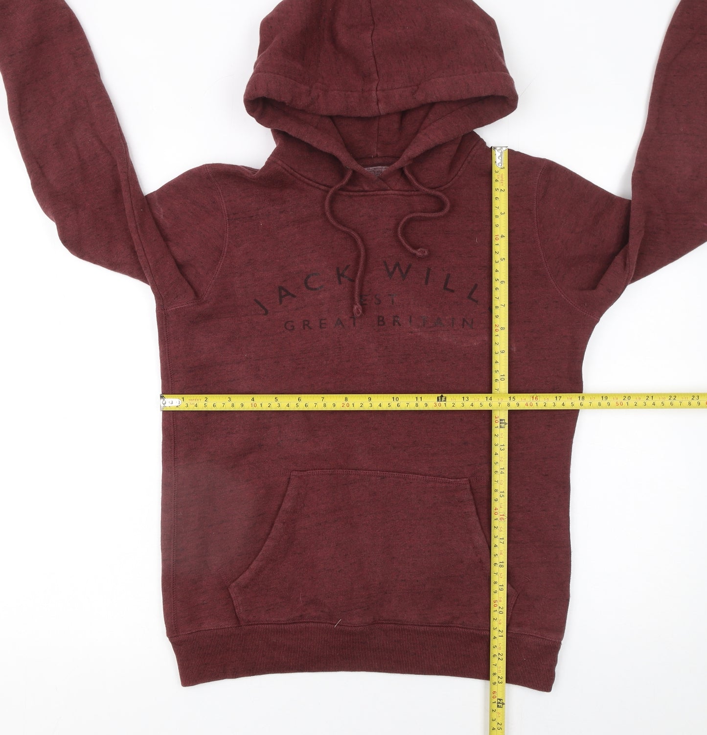 Jack Wills Womens Burgundy Hoodie UK 8 Pullover Cotton Blend Casual