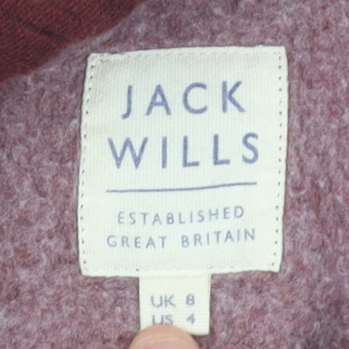 Jack Wills Womens Burgundy Hoodie UK 8 Pullover Cotton Blend Casual