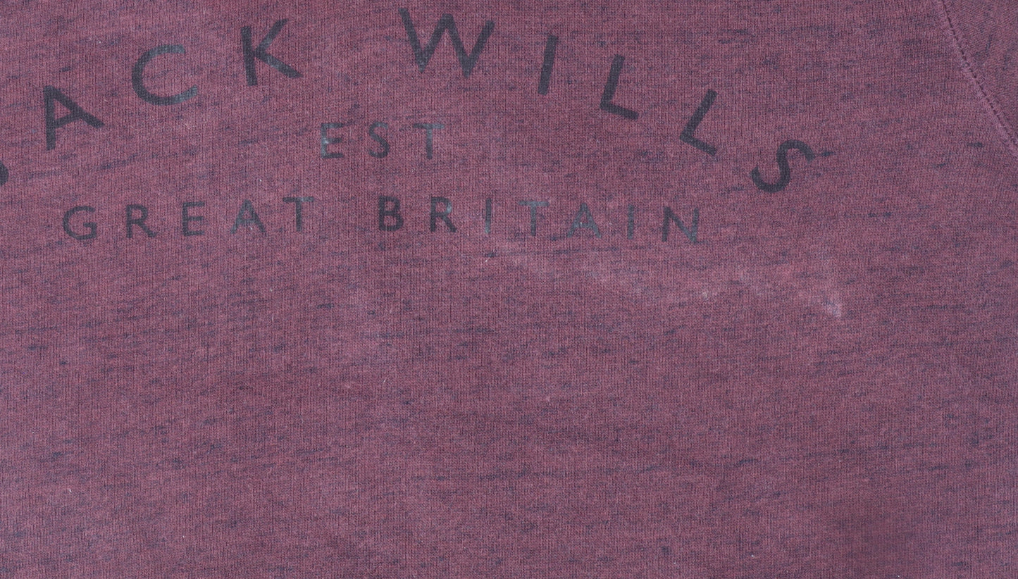 Jack Wills Womens Burgundy Hoodie UK 8 Pullover Cotton Blend Casual