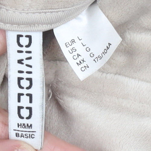 H&M Divided Women Beige Full Zip Velour Hoodie Size 14 L