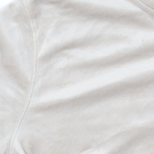H&M Divided Women Beige Full Zip Velour Hoodie Size 14 L