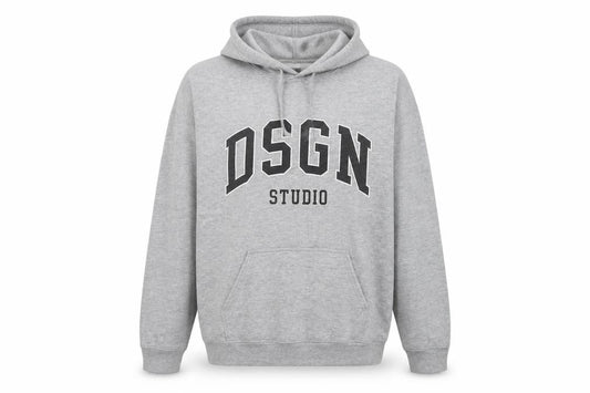 Front view of Boohoo Women Grey DSGN Studio Pullover Hoodie Large Casual Cotton Blend