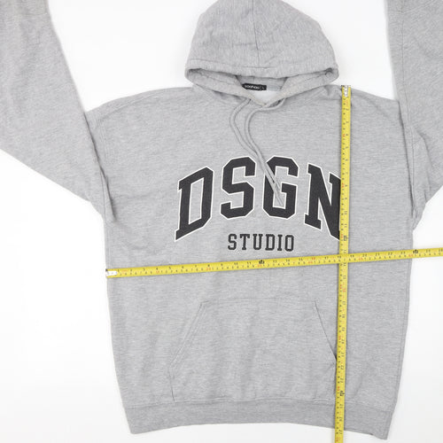 Boohoo Women Grey DSGN Studio Pullover Hoodie Large Casual Cotton Blend
