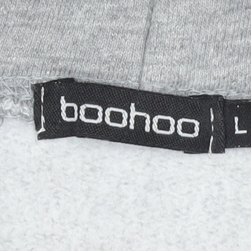 Boohoo Women Grey DSGN Studio Pullover Hoodie Large Casual Cotton Blend