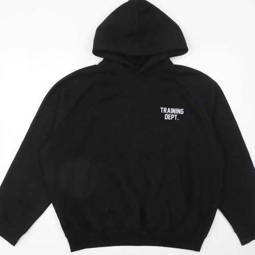 MAN Active Men's Black Pullover Hoodie M Training Dept Logo Fleece