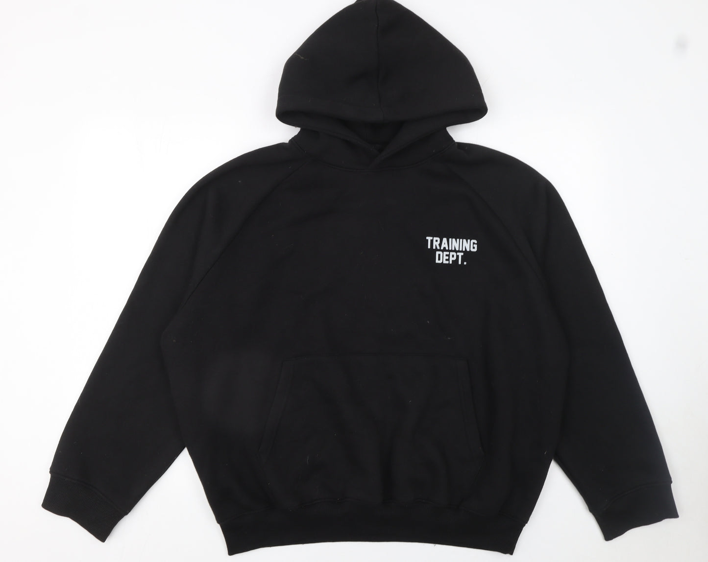 MAN Active Men's Black Pullover Hoodie M Training Dept Logo Fleece