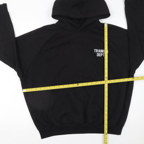 MAN Active Men's Black Pullover Hoodie M Training Dept Logo Fleece