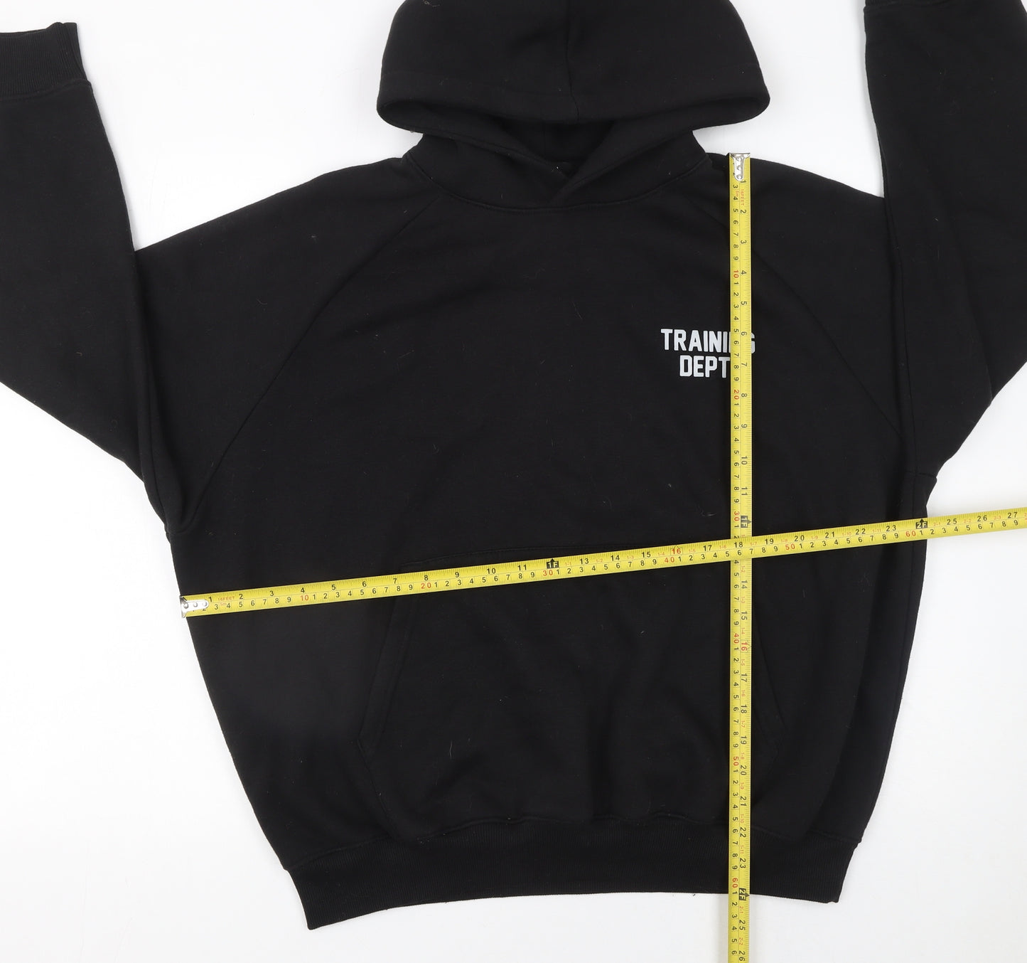 MAN Active Men's Black Pullover Hoodie M Training Dept Logo Fleece