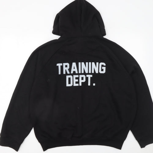 MAN Active Men's Black Pullover Hoodie M Training Dept Logo Fleece