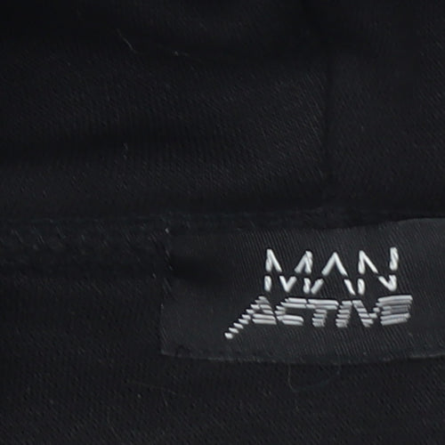MAN Active Men's Black Pullover Hoodie M Training Dept Logo Fleece