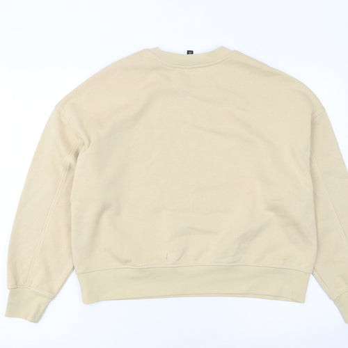 H&M Divided Yale Beige Graphic Cotton Blend Sweatshirt XS Women