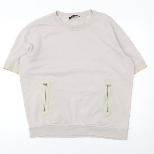 Diesel Black Gold Women’s Beige Short Sleeve Pullover Sweatshirt S