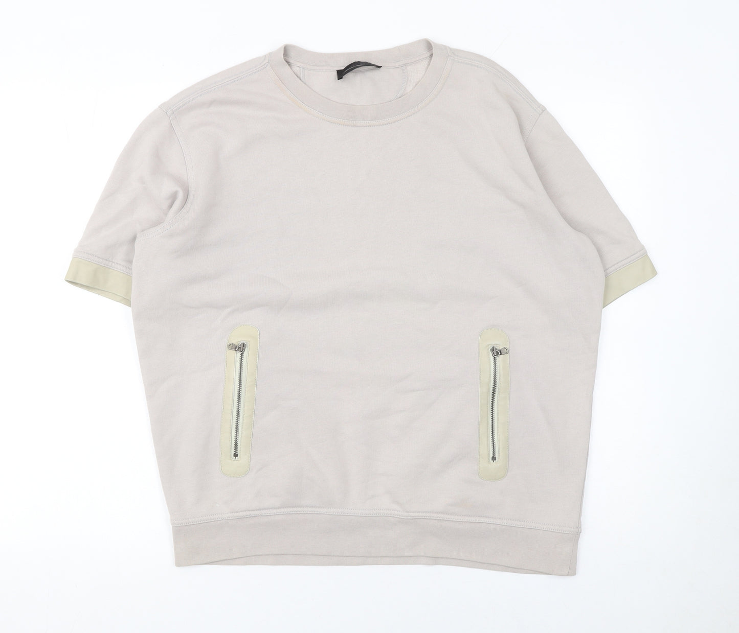 Diesel Black Gold Women’s Beige Short Sleeve Pullover Sweatshirt S