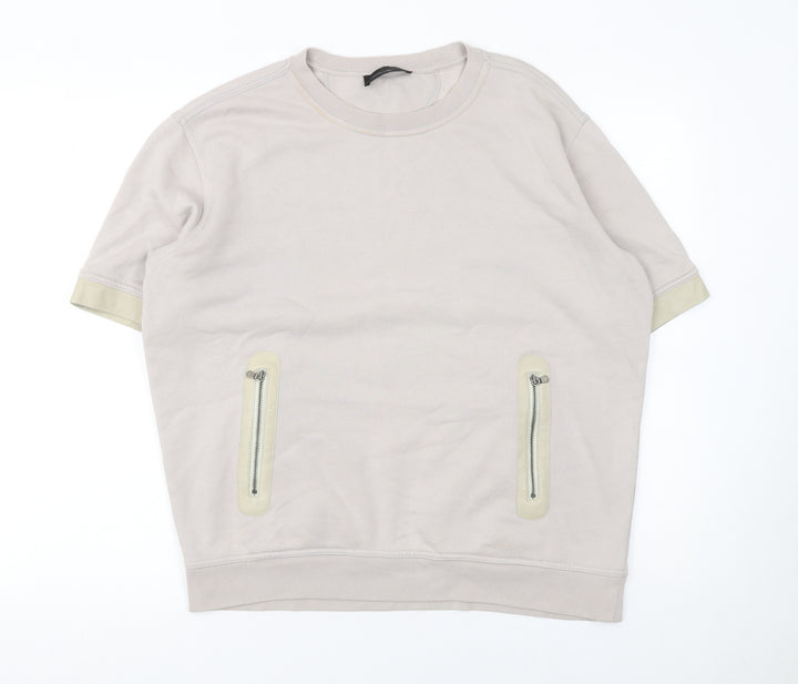 Diesel Black Gold Women’s Beige Short Sleeve Pullover Sweatshirt S