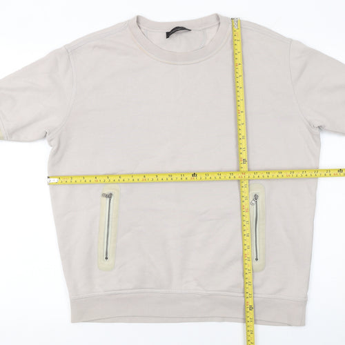 Diesel Black Gold Women’s Beige Short Sleeve Pullover Sweatshirt S