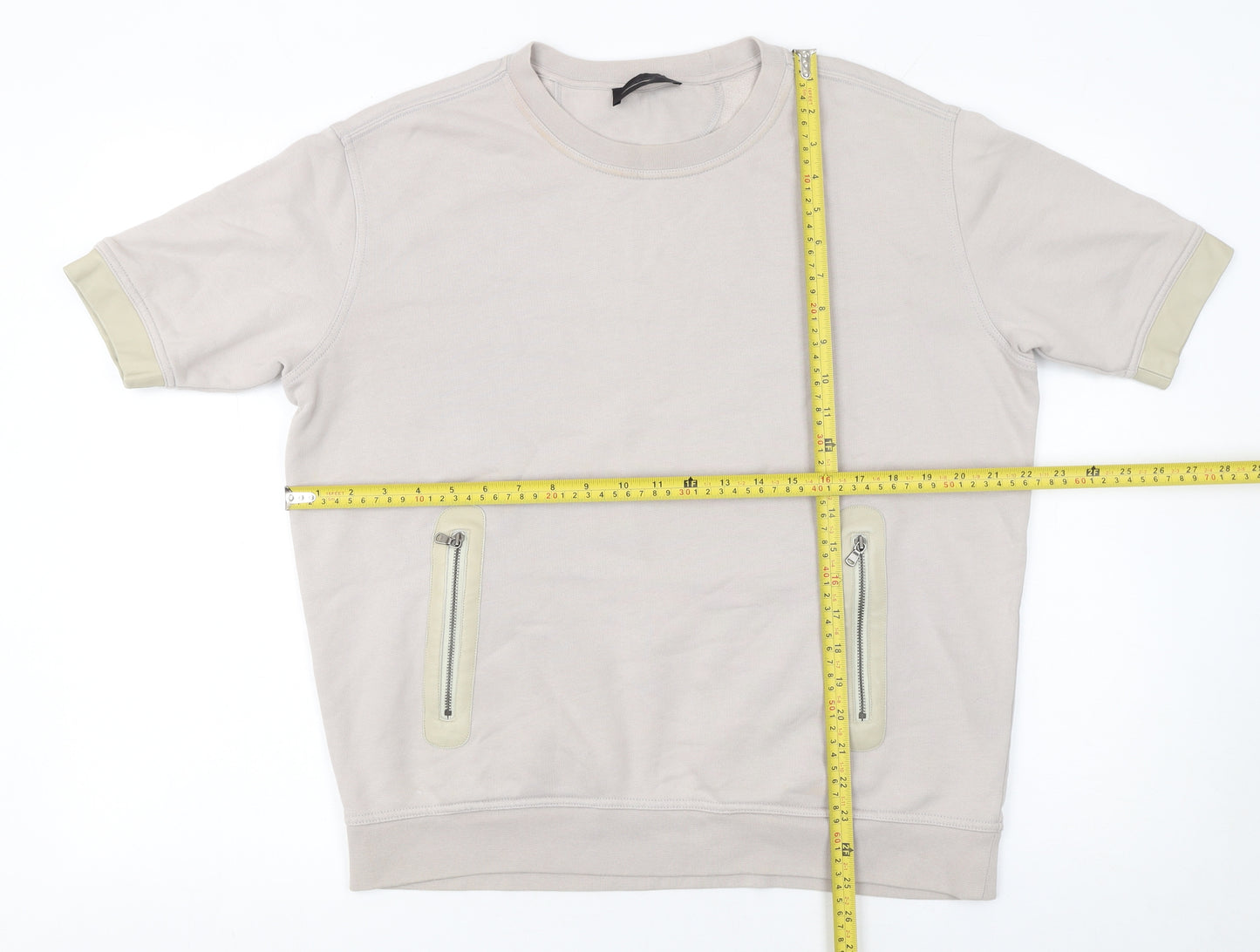 Diesel Black Gold Women’s Beige Short Sleeve Pullover Sweatshirt S
