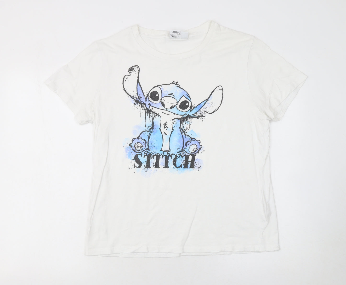 Primark Women’s White Stitch Disney Cotton T-Shirt Size 12