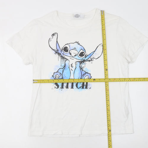 Primark Women’s White Stitch Disney Cotton T-Shirt Size 12