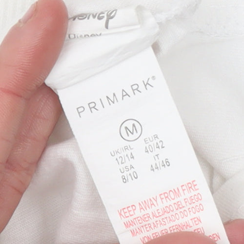 Primark Women’s White Stitch Disney Cotton T-Shirt Size 12