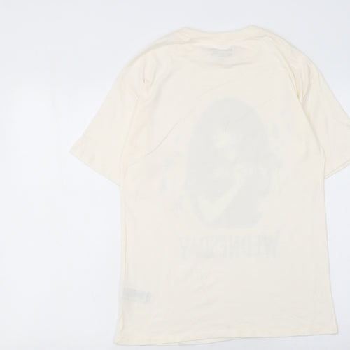 Marks and Spencer Girls Ivory Wednesday Addams Cotton T-Shirt 12-13 Years