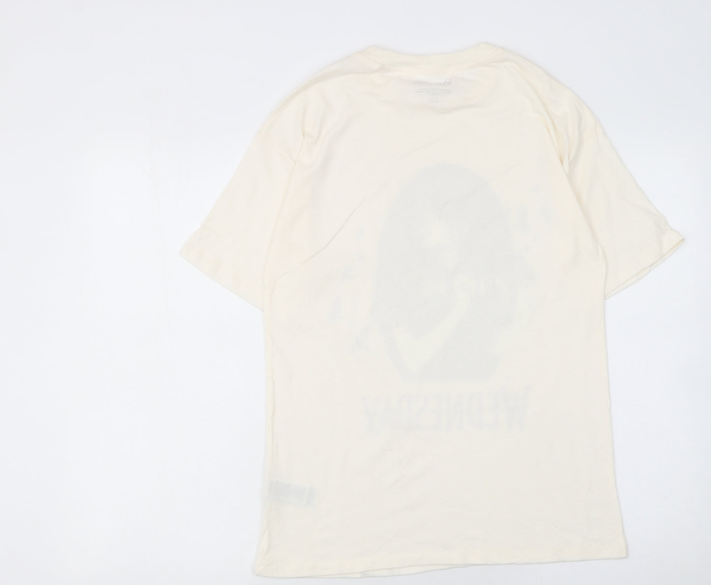 Marks and Spencer Girls Ivory Wednesday Addams Cotton T-Shirt 12-13 Years